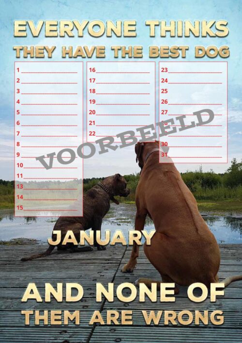 rhodesian ridgeback verjaardagskalender, birthdaycalendar