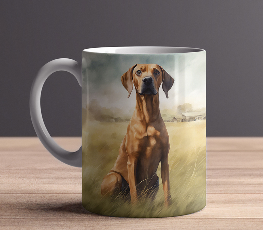 Keramieken mok 'Deejay & Dixie', Rhodesian Ridgeback