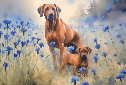 Tumbler Moeder en pup, Rhodesian Ridgeback, shop
