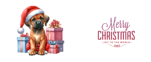 christmaspup, joy to the world, rhodesian ridgebackshop