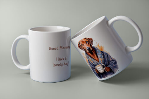 goodmorning, mokken, keramieken mok, rhodesian ridgeback