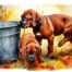 Dixie en Kibo klein, Rhodesian Ridgeback, Ridgeback, Pronkrug